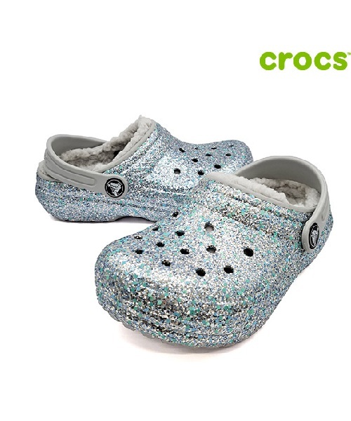 [크록스] 클래식 라인드 글리터 클로그 키즈 207462-3UW J1